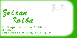 zoltan kolba business card
